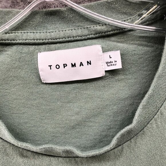 Topman Osaka Graphic T-Shirt Mens L Olive Green Short Sleeve Casual 100% Cotton - Picture 3 of 10